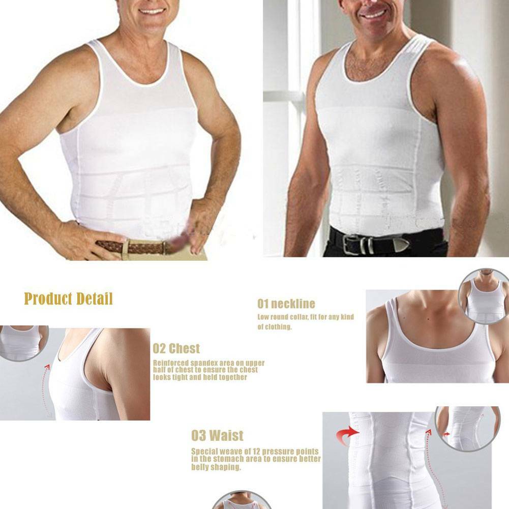 # Men's Body Shaper Slimming Shirt Compression Sauna Vest Elastic Slim Shapewear gallery