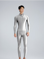 AMORESY Multifunctional hooded high-neck sunscreen tights running T-shirt glossy