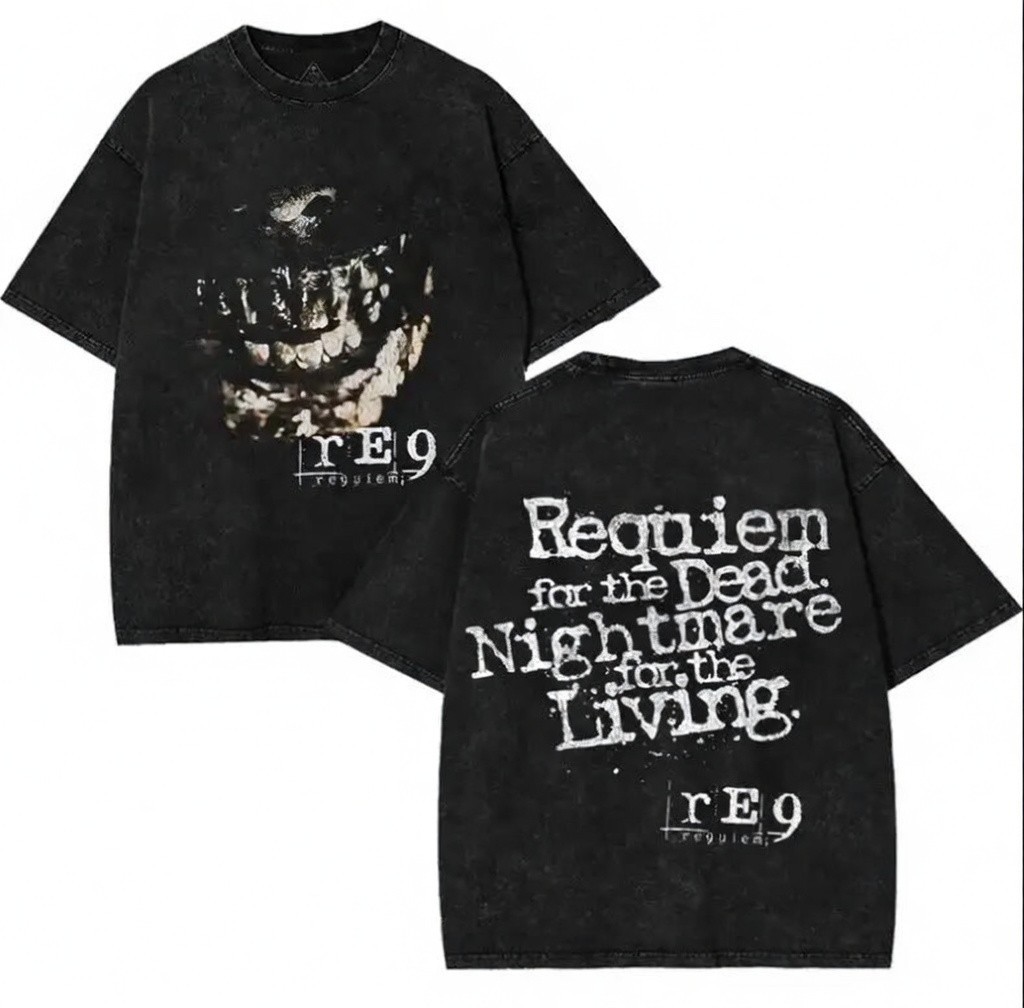 Requiem RE9 Gothic Double Sided Graphic Horror Nightmare Tribute Cotton Shirt gallery