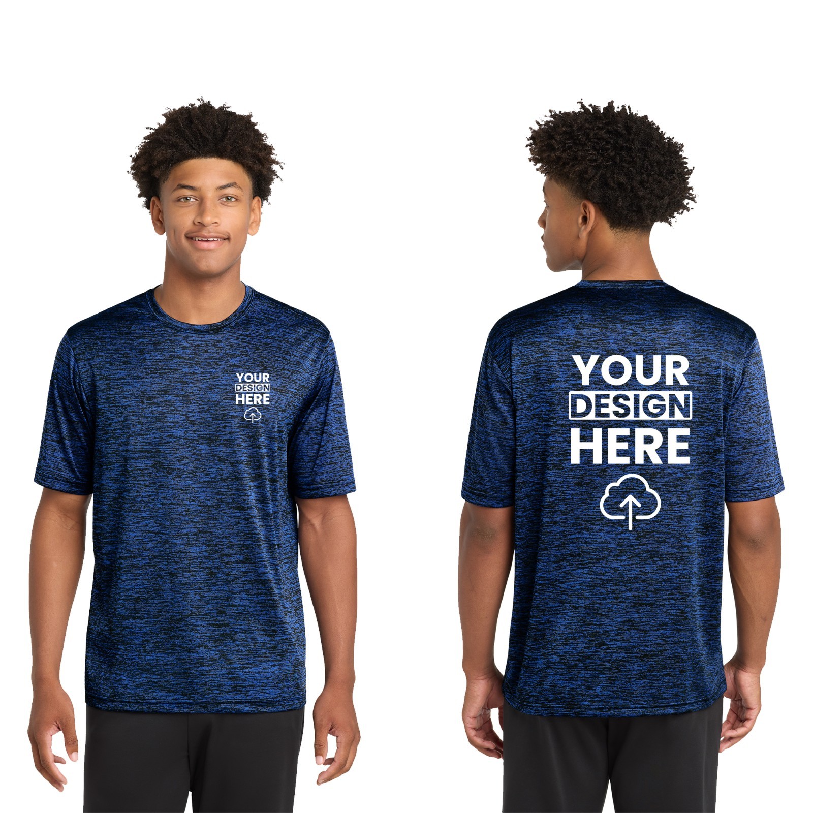 Custom Printed Sport-Tek PosiCharge Electric Heather Tee Gift For Him ST390 USA gallery