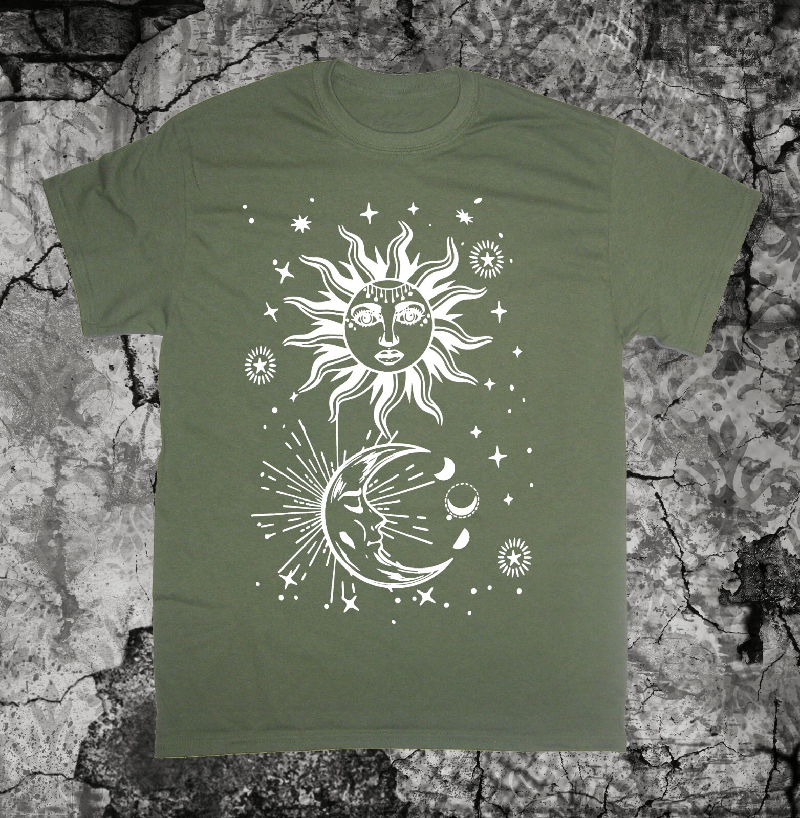Sun Moon Shirt - Occult pentacle star Punk Metal grunge gothic hippie pentagram gallery