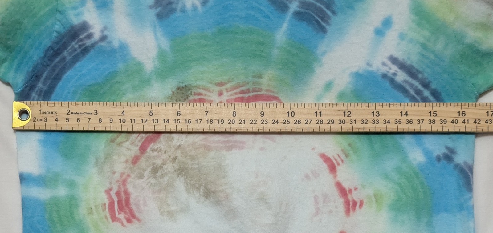 Handmade Tie Dye Bullseye Geode Pattern Rainbow Small Shirt 16" W X 26" L Flower gallery