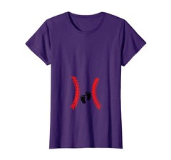Baseball Pregnant Mom to Be Pregnancy Baby Reveal Funny T-Shirt, Women, Purpl…