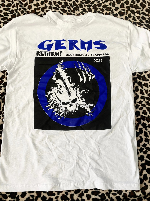 Vtg The GERMS Band World Tour Heavy Cotton White Full Size Shirt TR663 gallery