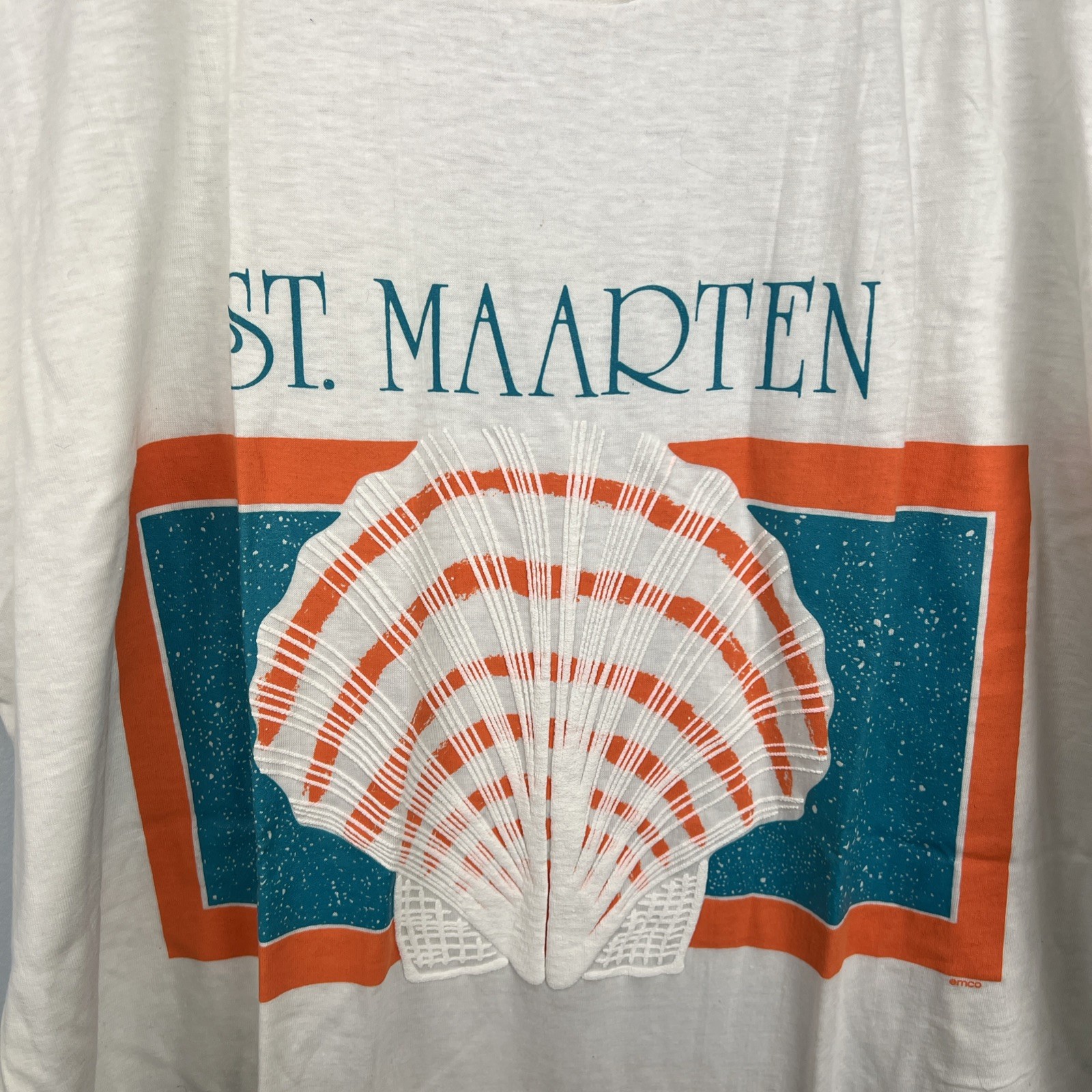 Vintage St Maarten Tshirt Single Stitch Extra Long Length Shell Graphic ￼ gallery