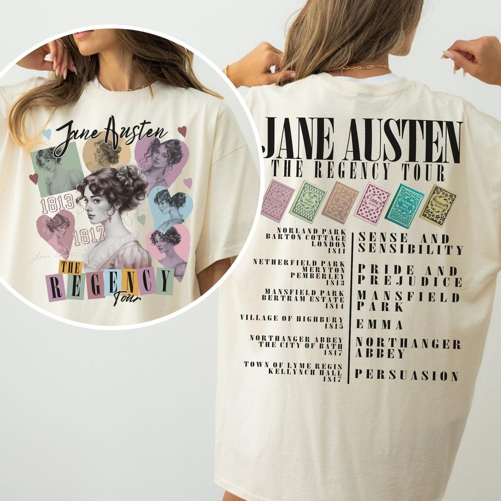 Jane Austen Gift Pride and Prejudice Regency Tour Swift Eras T shirt Bookish Dar