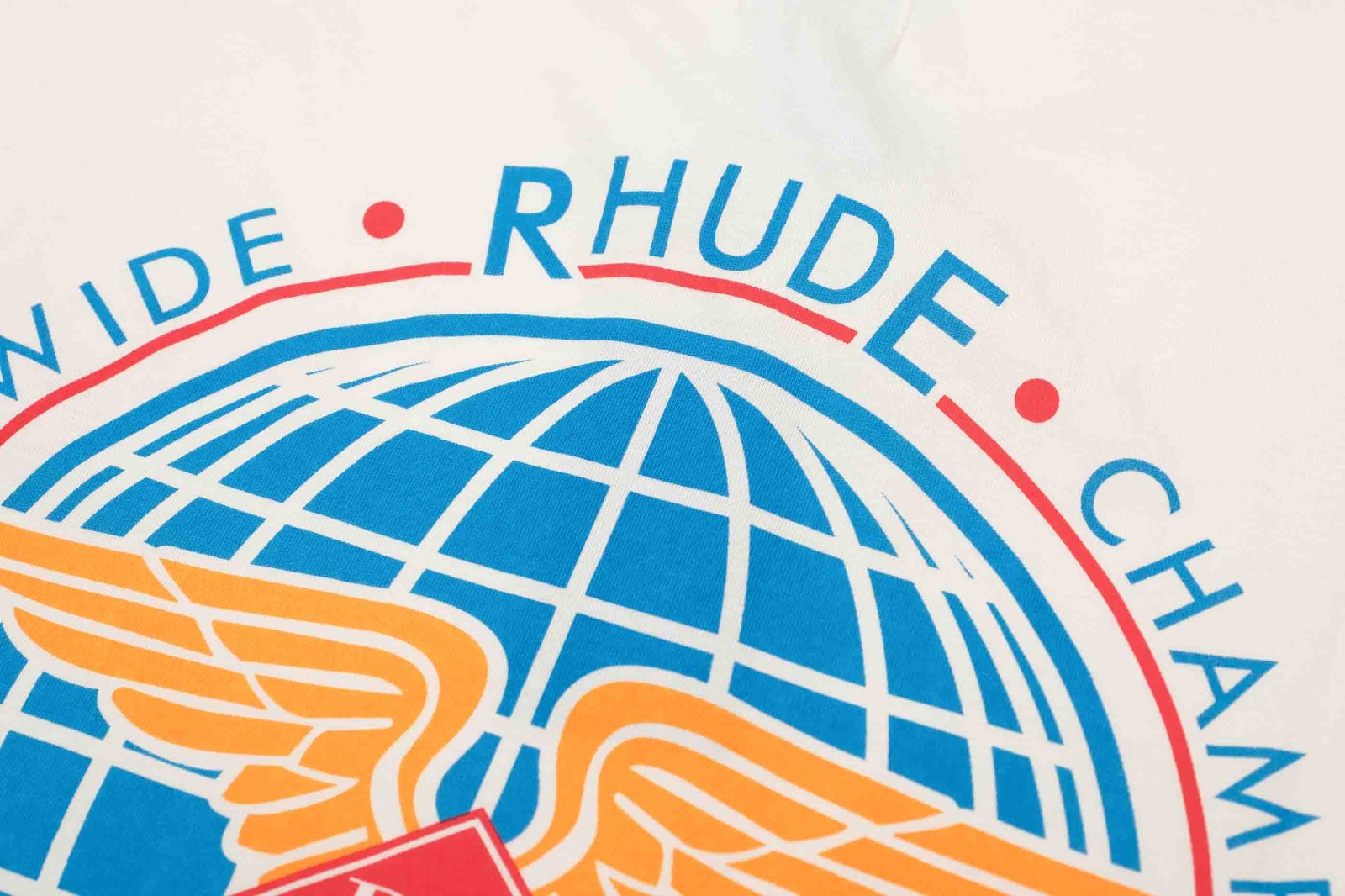 RHUDE Spring and summer Retro Slogan Letter Logo Men Women short sleeved T-shirt gallery