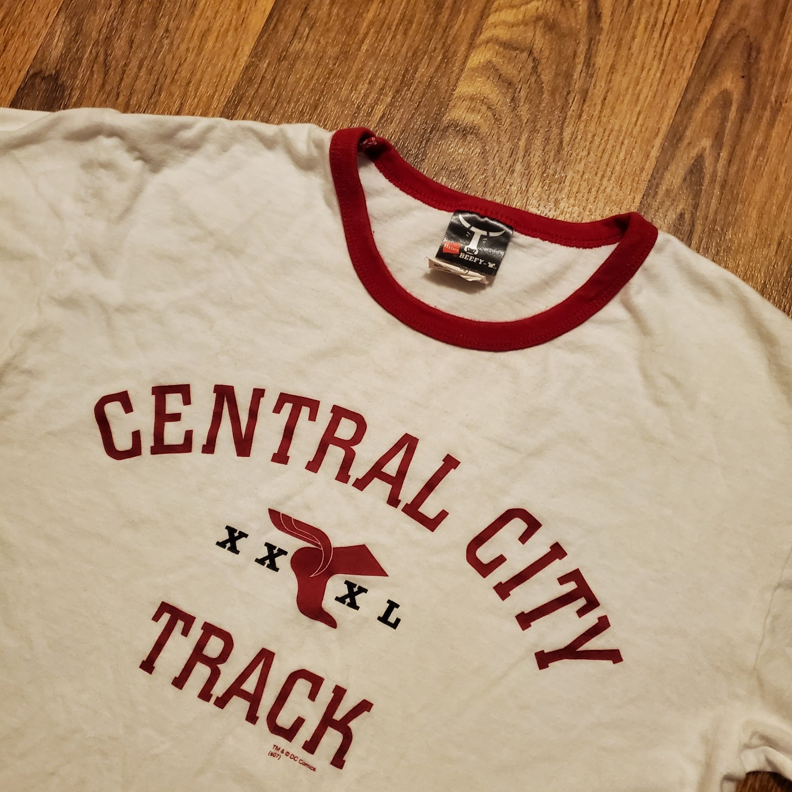 Vintage Track & Field Shirt Adult Small White Central City Track Graphitti