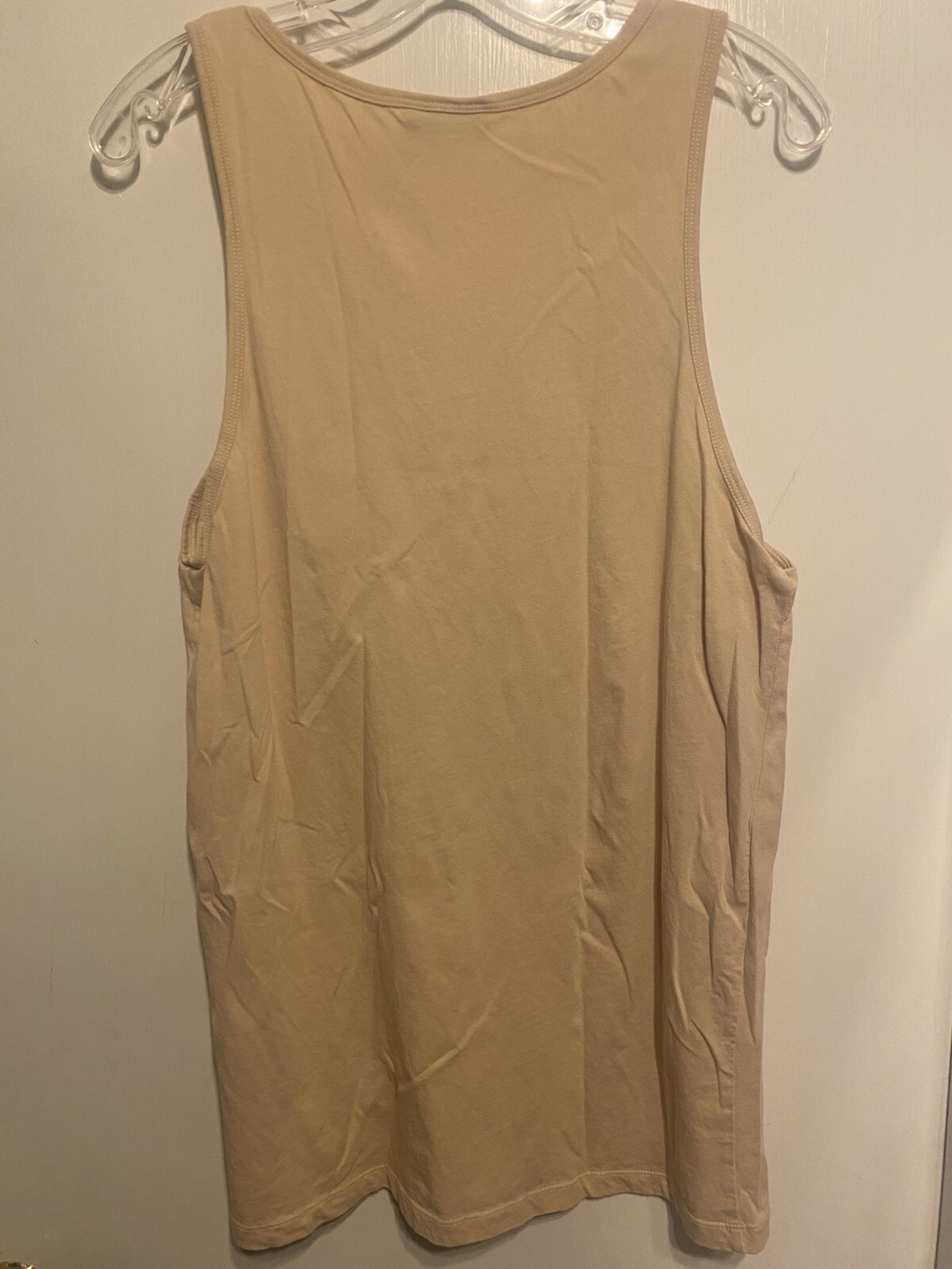 ASOS Design Men's Beige Tank Top Size Medium Long Tall NWOT Scoop neck Cotton gallery