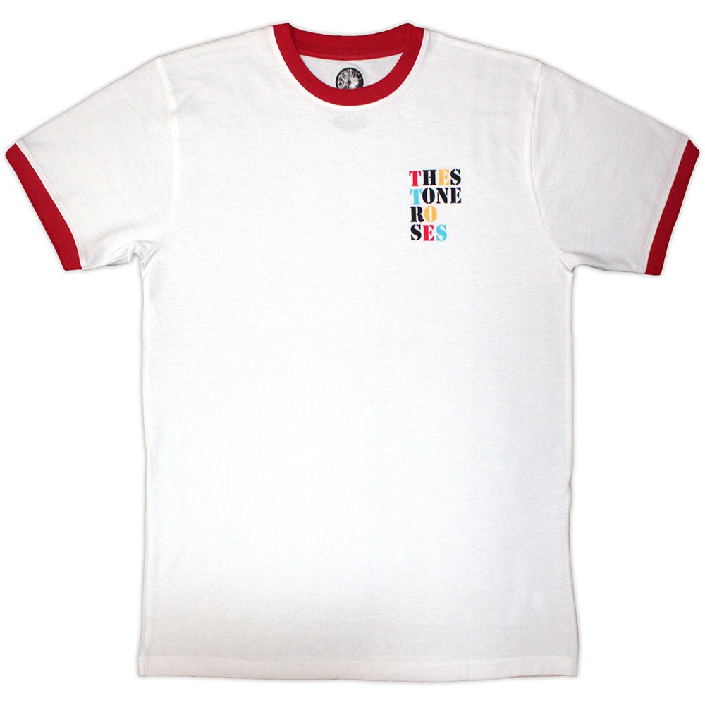 The Stone Roses Side Text Ringer Official T-Shirt Mens