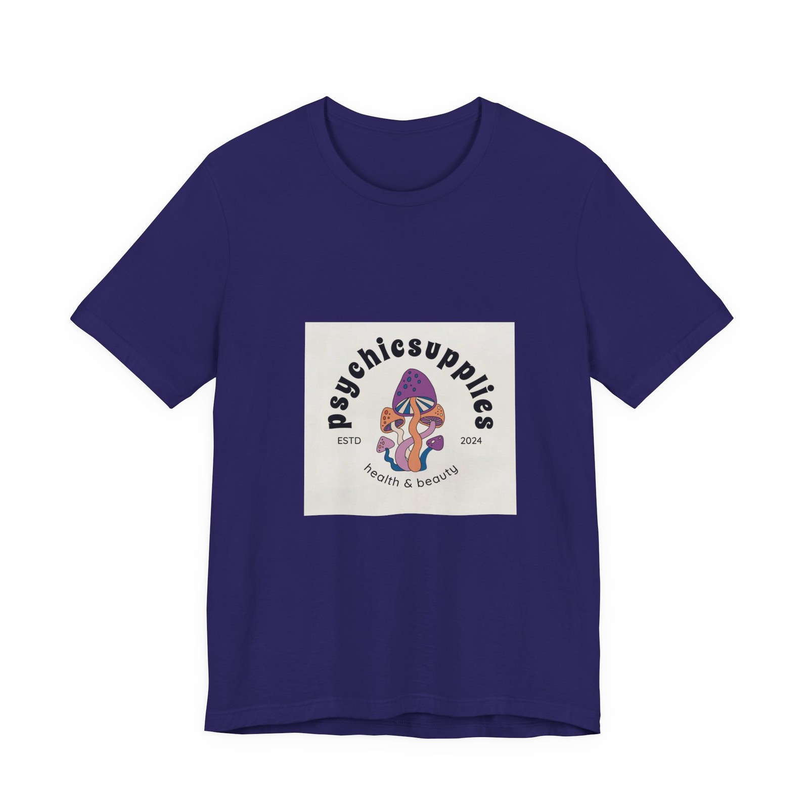 Psychic Supplies mushroom logo Tee | retro mushroom graphic gallery
