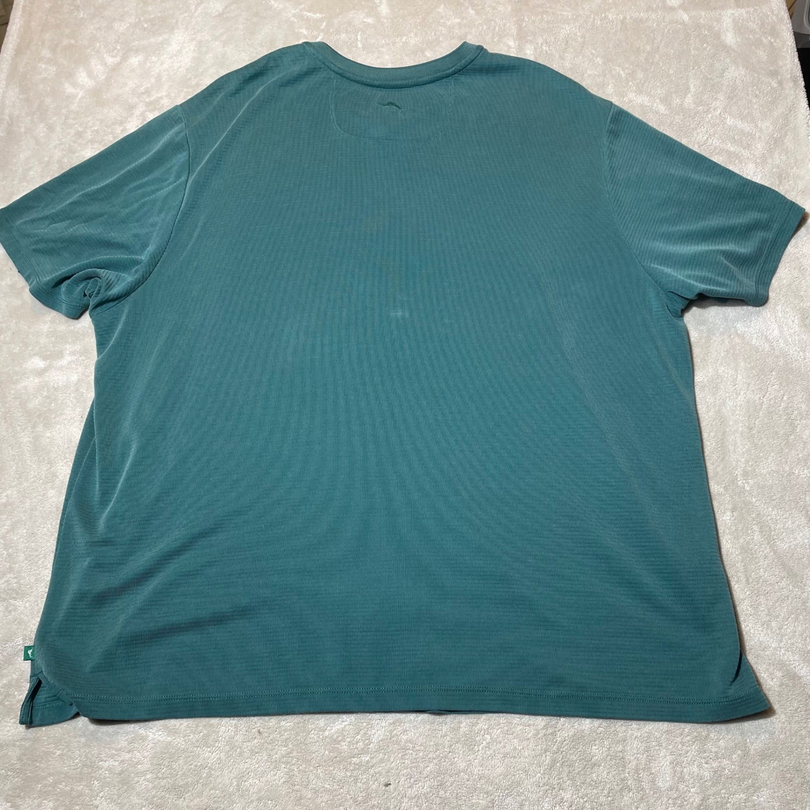Tommy Bahama Mens V Neck T Shirt Teal Green Stripe Textured Size XXL RACK gallery