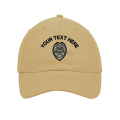 Your Text Here Custom Police Batch Embroidered SOFT Unstructured Hat Cap