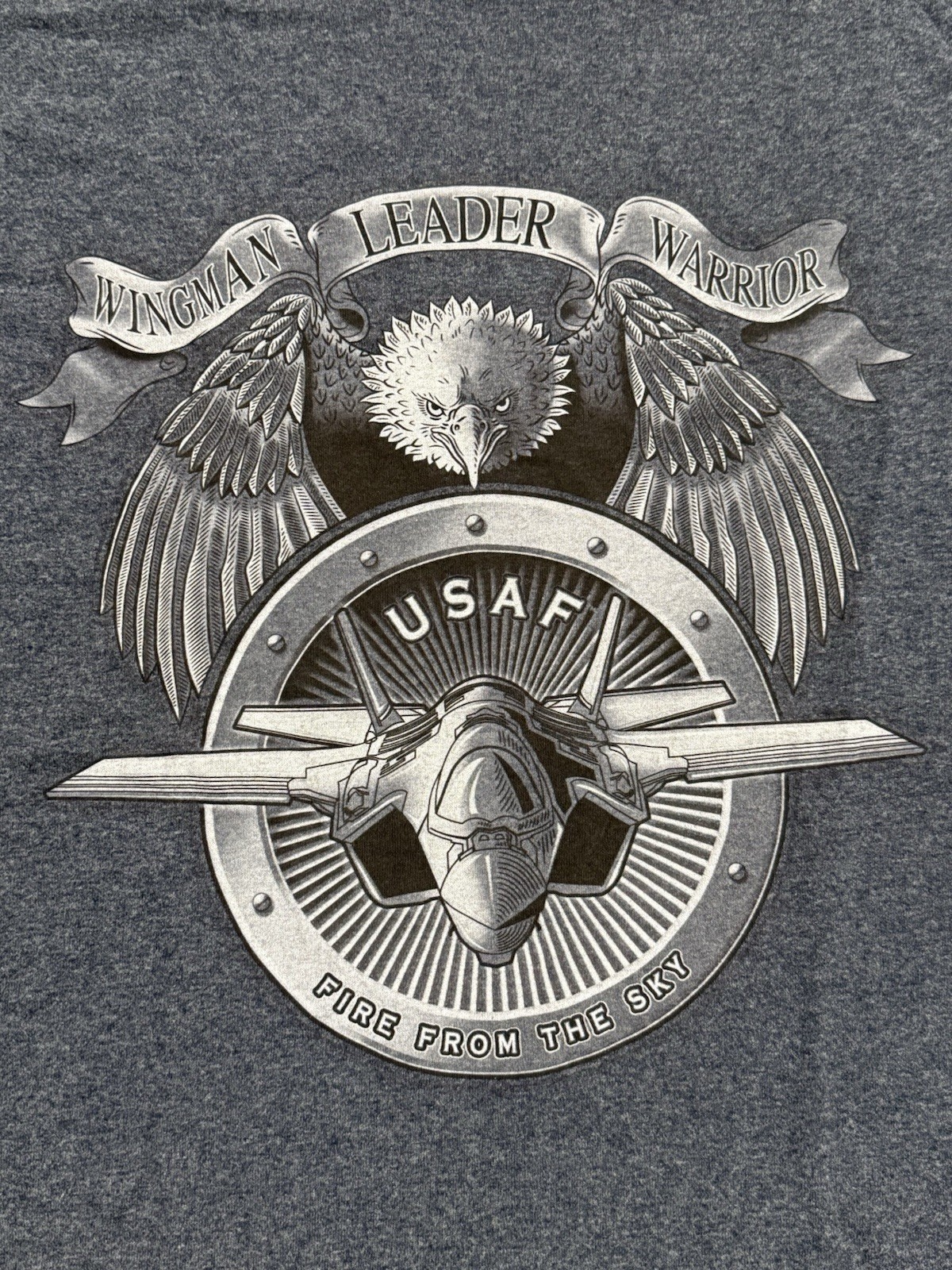 United States Air Force “USAF Fire From The Sky” Navy Blue T Shirt Tee - Sz XL gallery