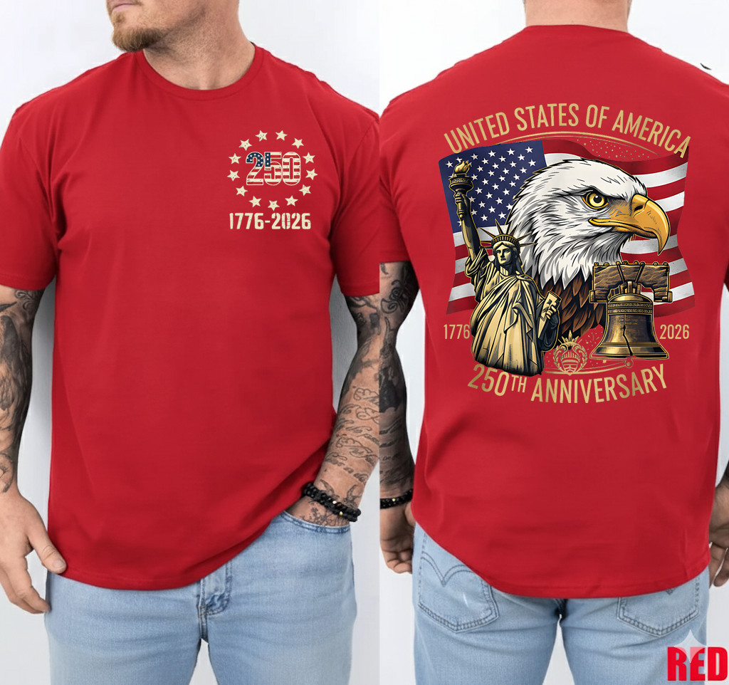250 Years 1776-2026 250th Birthday Eagle Liberty Bell T-Shirt gallery