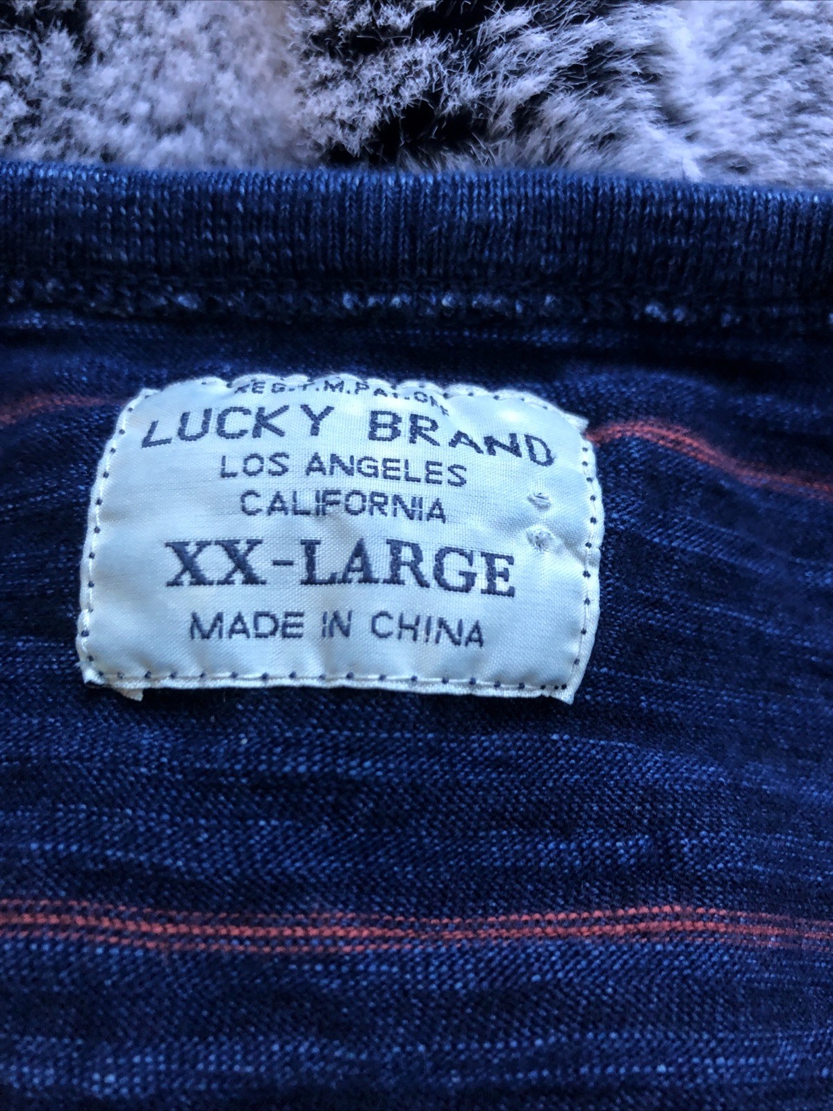 Men’s Lucky Brand L.S. Henley Multi Color Striped XXL. Pre-Owned. gallery