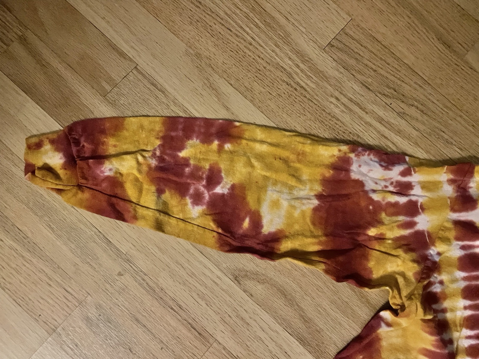 Handmaid tie-dye Large cotton Gilden Long Sleeve Maroon Red Yellow Gold gallery