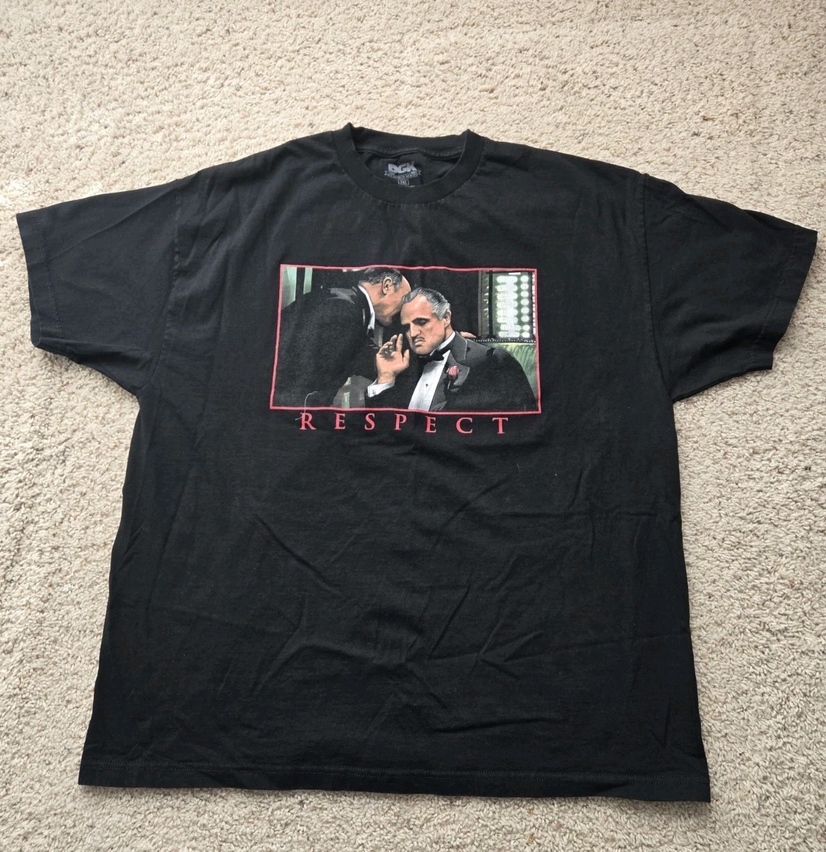 Mens Black DGK Godfather Respect Graphic Tshirt Sz 2XL