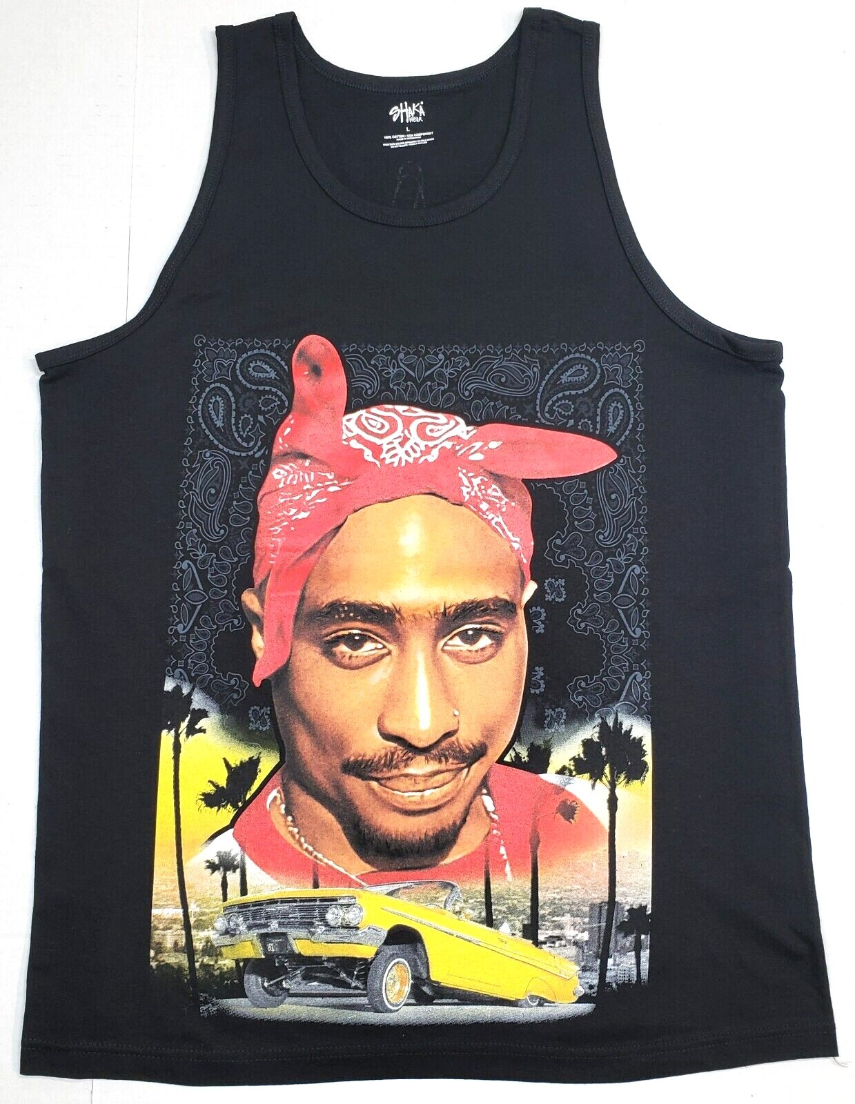 Tupac Shakur Tank Top T-shirt 2Pac West Coast Paisley Lowrider Men’s Vest New
