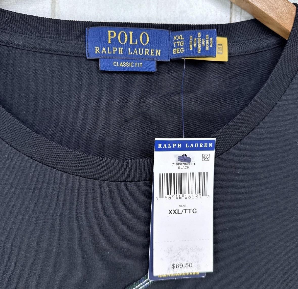 Polo Ralph Lauren Patchwork Plaid Big Pony Shirt 2XL Long Sleeve Black NEW$69.50 gallery