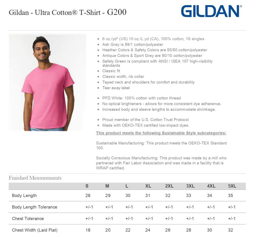 Gildan Adult Ultra Cotton® Short Sleeve T-Shirt G200 - (Pack of 5) gallery