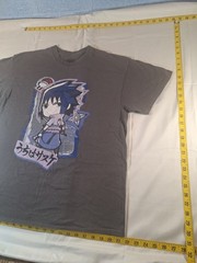 Size L Ripple Junction Naruto Shippuden Sasuke Uchiha Gray Graphic Tee