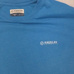 Magellan Outdoors Long Sleeve Crew Neck T-Shirt Mens Size Large L Blue