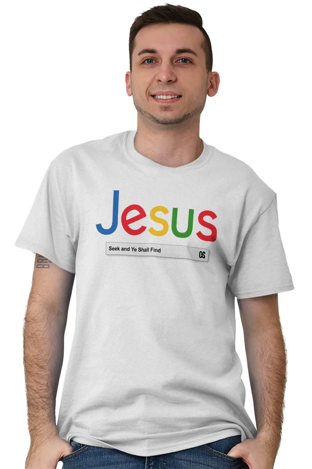 Christian Faith Jesus Seek and Ye Shall Find Womens or Mens Crewneck T Shirt Tee gallery