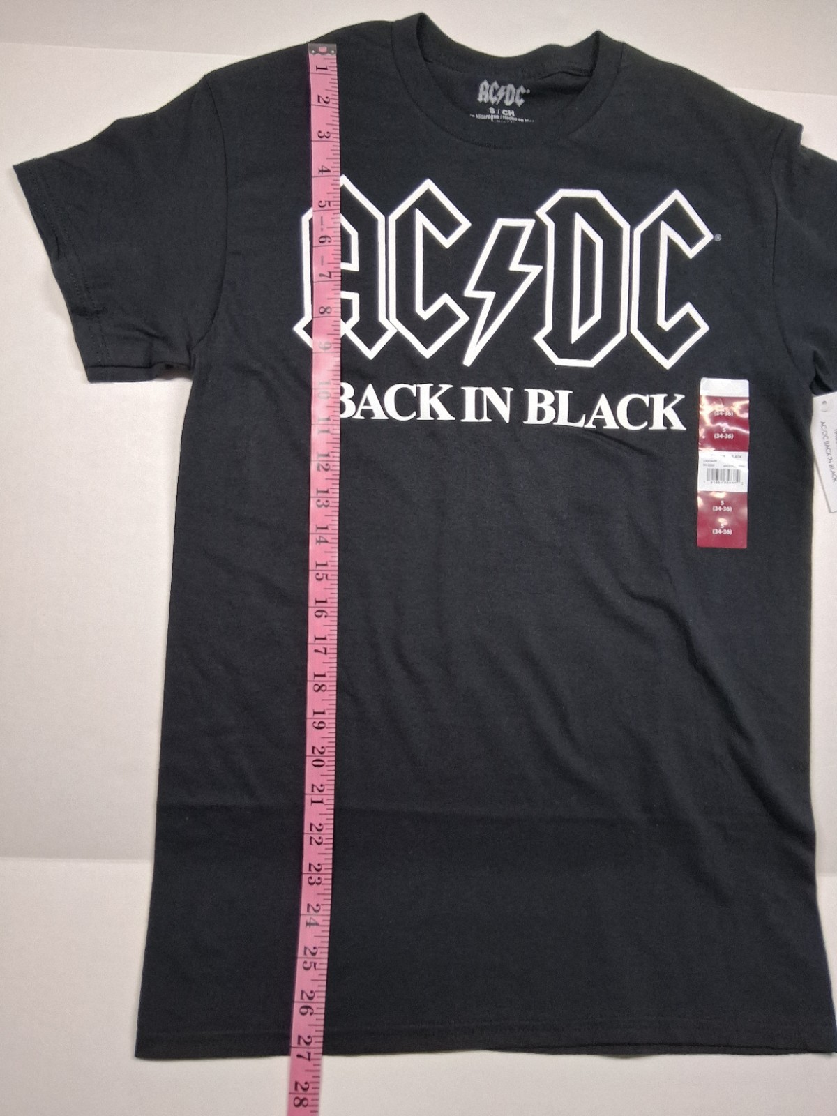 AC/DC Back In Black Ablum Men's size Small (34-36) T-Shirt Short Sleeve NEW gallery