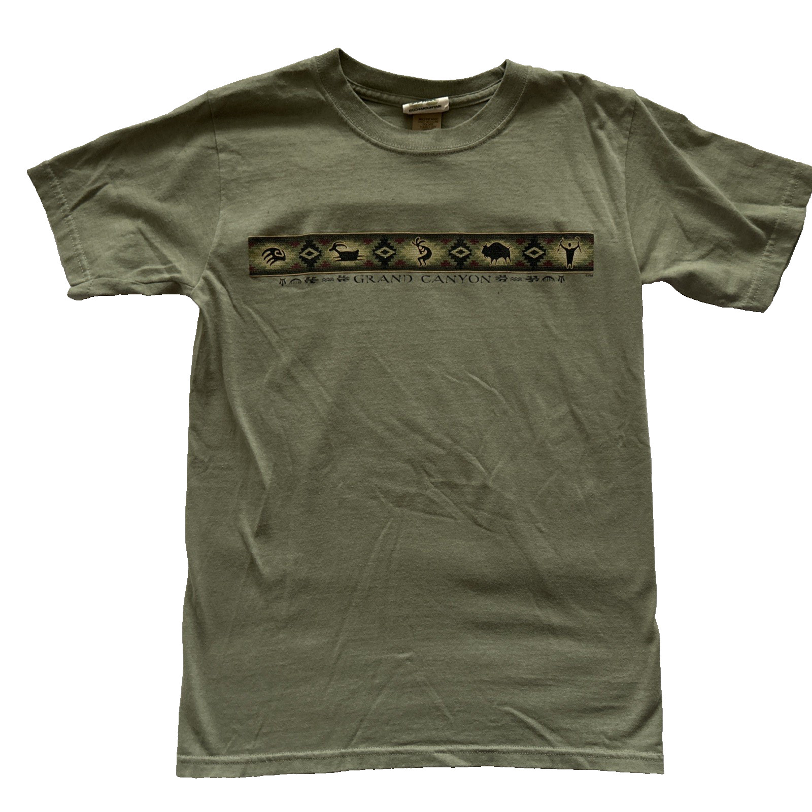Eco Mountain Olive Green Grand Canyon Graphic T Shirt Size Small