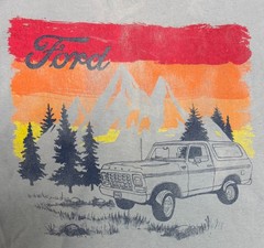 TEE LUV Light Blue Ford Bronco Classic Truck Print T Shirt-Size XL