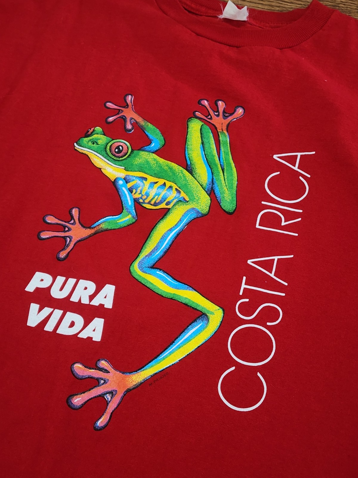 Vintage 90s Costa Rica Pura Vida Tree Frog T-Shirt XL Red Comfort Vanguard gallery