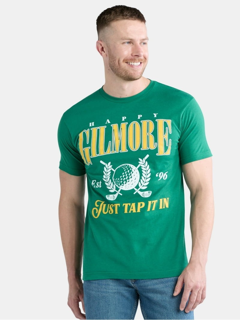 Happy Gilmore Men's Green Graphic Tee, Size S (34-36), "Just Tap It In" gallery