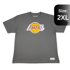 Mitchell & Ness Los Angeles Lakers Hardwood Classics Shirt Gray Logo Graphic Tee