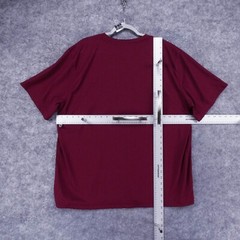 Haband Shirt Mens Extra Large Pullover Tee Dark Red Sheer w Textured Stripes