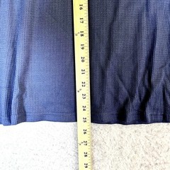 Ficerd Men’s Solid Blue V-neck Long Sleeve Thermal Waffle T-Shirt Size XL
