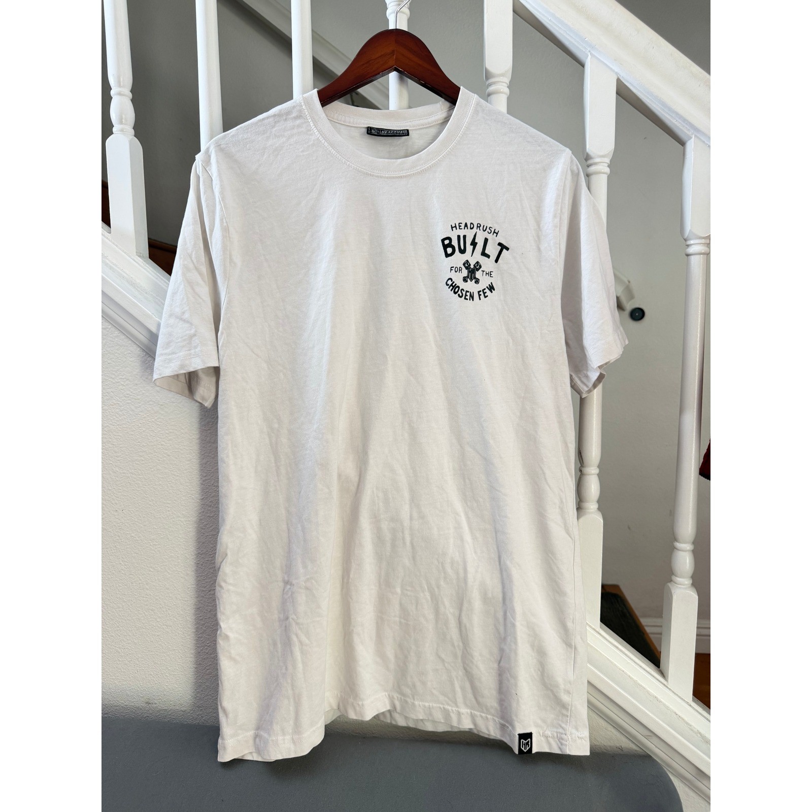 Headrush Mens White Built For The Chosen Few HR Motor Inc Graphic T-Shirt Size M gallery