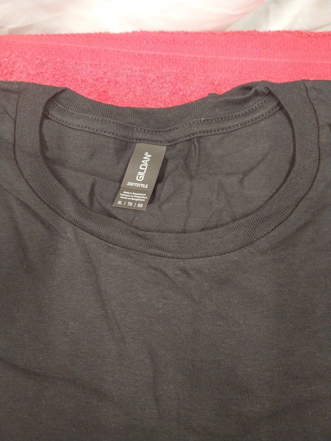 Gildan Mens Black Layflat Collar Crew T-shirts 6 Pack Size XL gallery