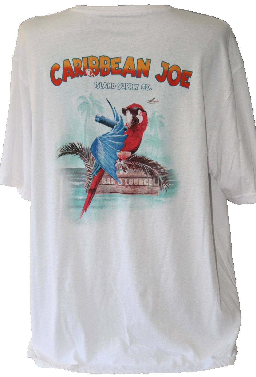 Caribbean Joe Island Supply Co Bar & Lounge T Shirt Sz XL Parrot Cigar Margarita