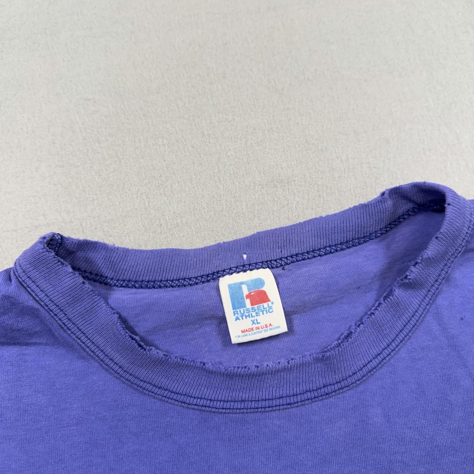 Vintage Russell Athletic Shirt Mens XL Purple Logo T-Shirt Tee Made USA 90s gallery
