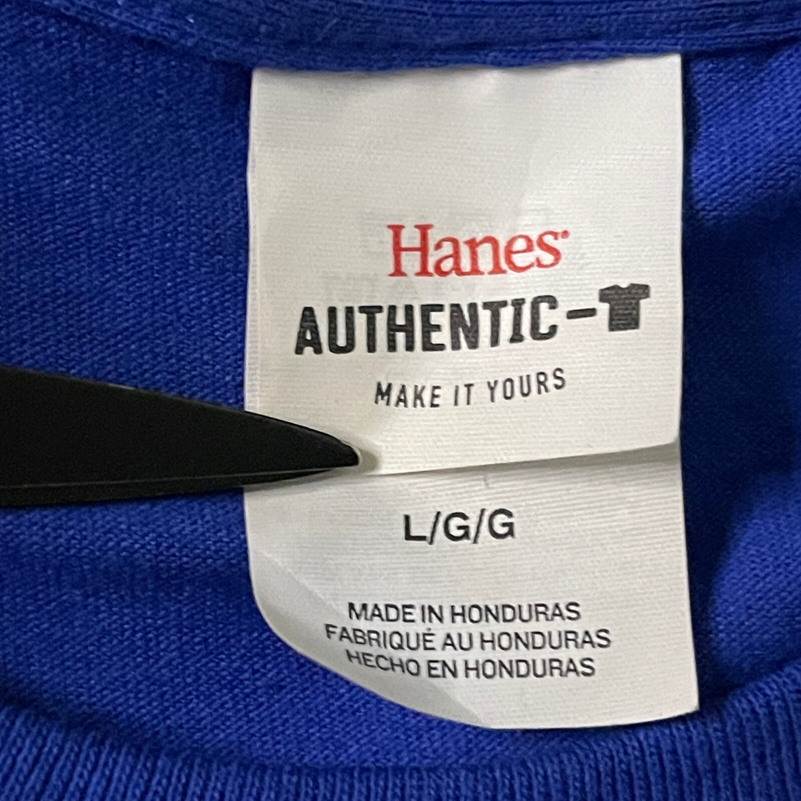 Hanes Authentic Mens Royal Blue Short Sleeve T-Shirt Seniors 2022 Size L gallery
