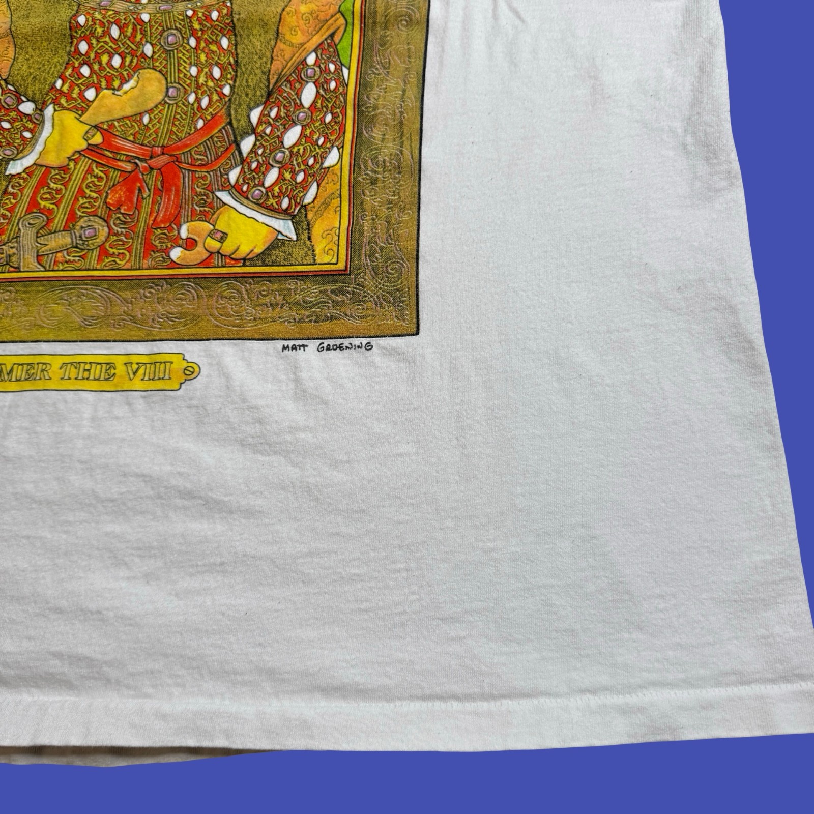 1995 The Simpsons Homer The VIII King T Shirt White 2 Sided Cartoon Vintage gallery