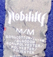 Men’s Sheer Nobility Graphic Long Sleeve Tee In Navy Blue and Crew Neck Size M