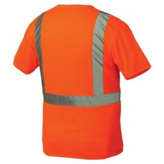 HIGH VISIBILITY ANSI ISEA CLASS 2 REFLECTIVE HI VIS ROAD WORK SAFETY T SHIRT