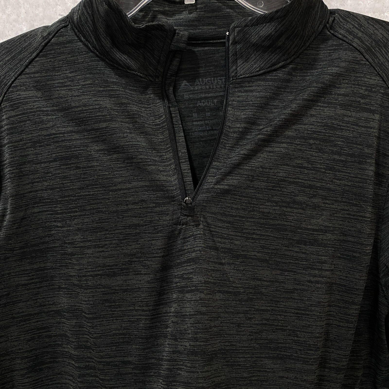 Augusta Sportswear Athletic Top Men's M Black 1/4 Zip Long Sleeve Semi Sheer gallery