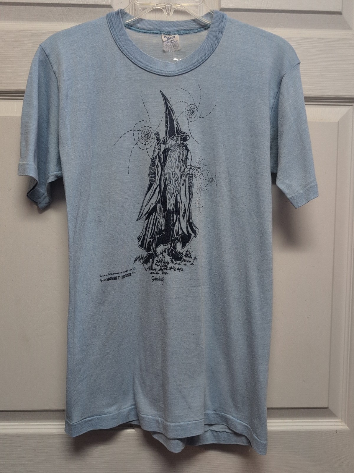 Vtg 1970s Gandalf T Shirt Rare Size S-L Short Sleeves Hobbit House L. Blue gallery