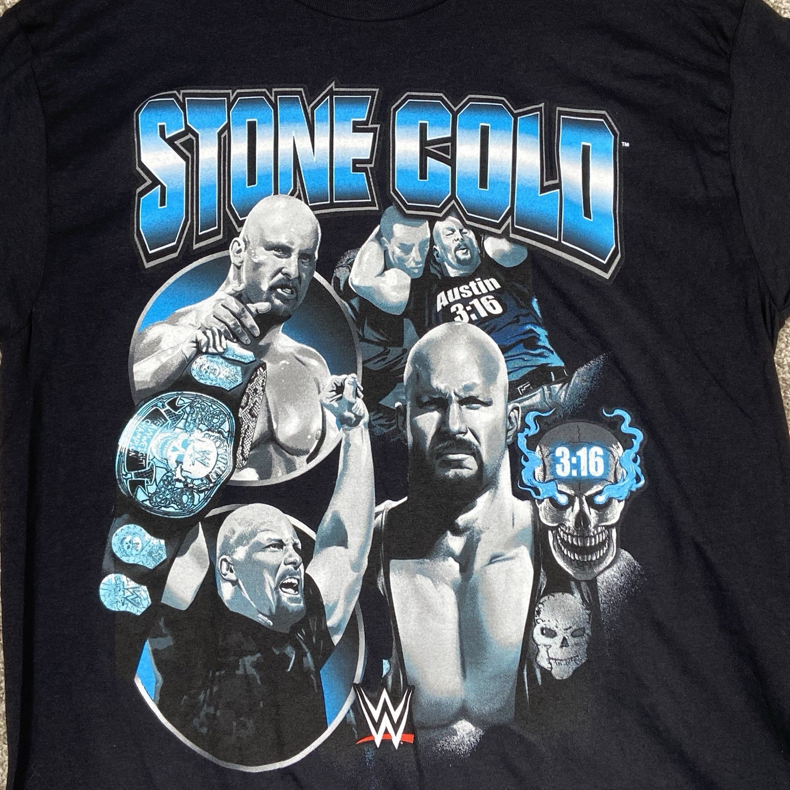 WWE Stone Cold Steve Austin T-Shirt Mens Large Black Wrestling Short Sleeve gallery
