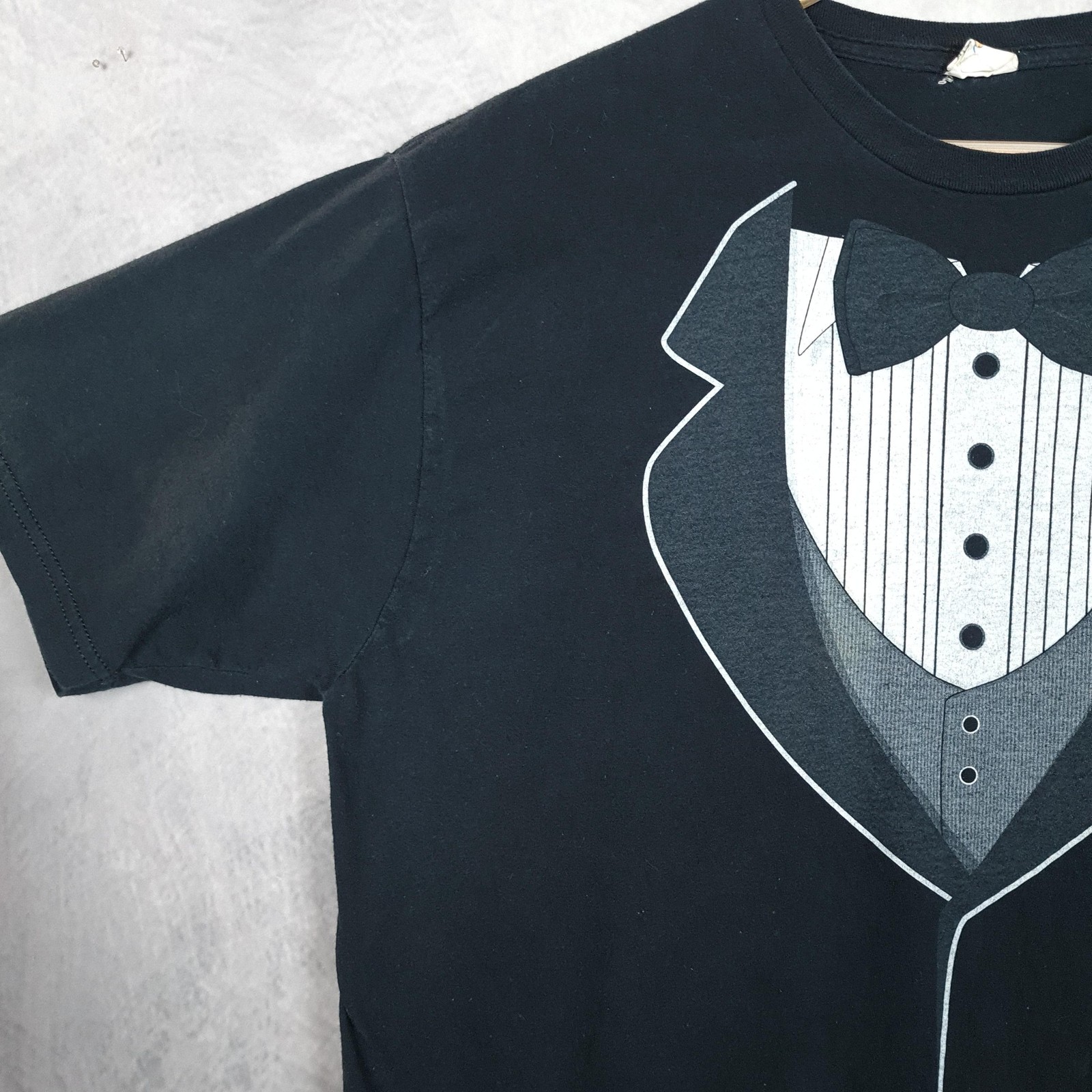 Vintage Tuxedo T Shirt Mens 2XL Black Bow Tie Formal Graphic Tee Novelty gallery