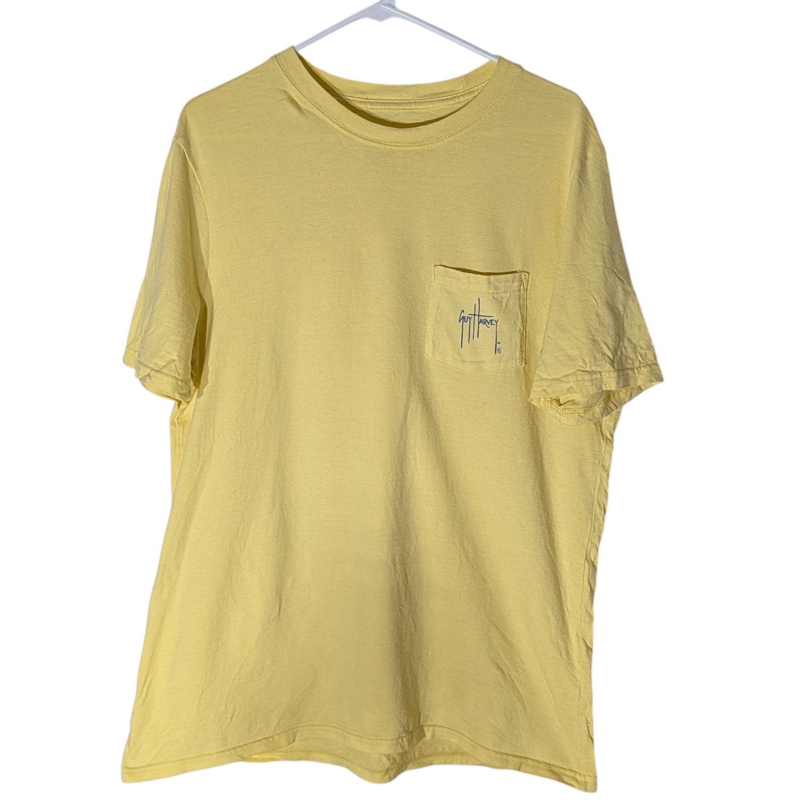 Guy Harvey Tee Shirt Yellow Nautical Fish Beach Life Pocket Tee Mens Large gallery