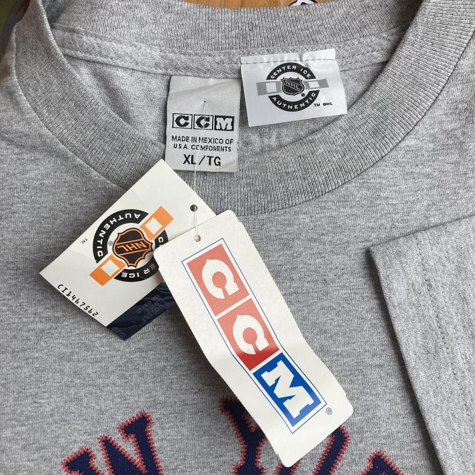 NEW VTG 00s New York Rangers NHL Hockey Liberty CCM Gray T-shirt Mens XL gallery